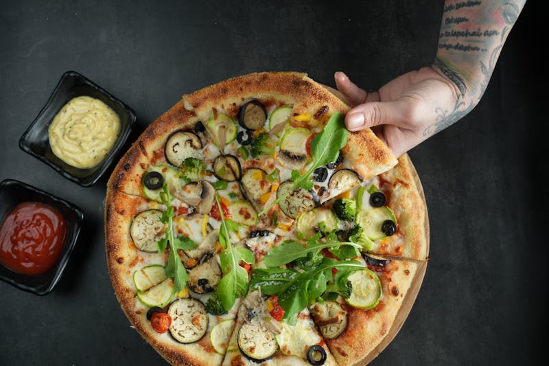 Classic Margherita round table pizza